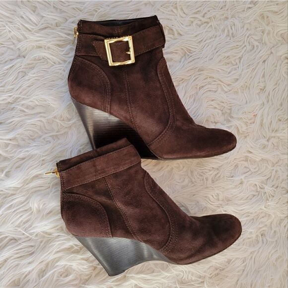 Tory Burch Brown Suede Ankle Boots 8.5 - Picture 4 of 11